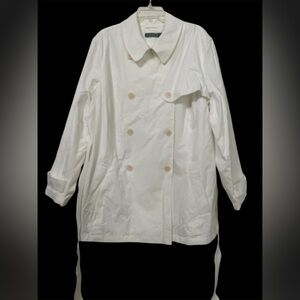 Ralph Lauren white Double-Breasted Trench Coat women’s 2x